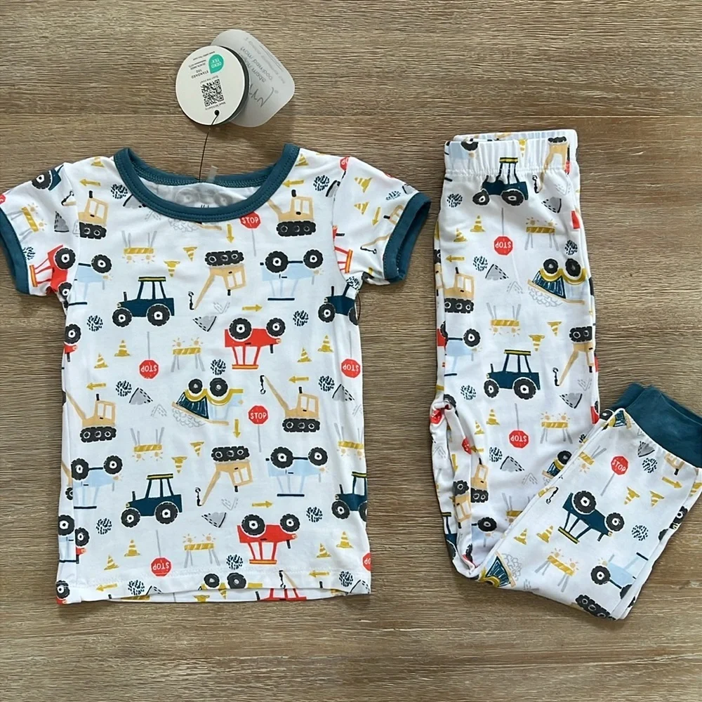Milkberry Toddler Boy Bamboo Construction Pajama Set 18 months